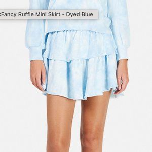 Loveshackfancy, Love Shack Fancy, blue and white tie dye mini skirt